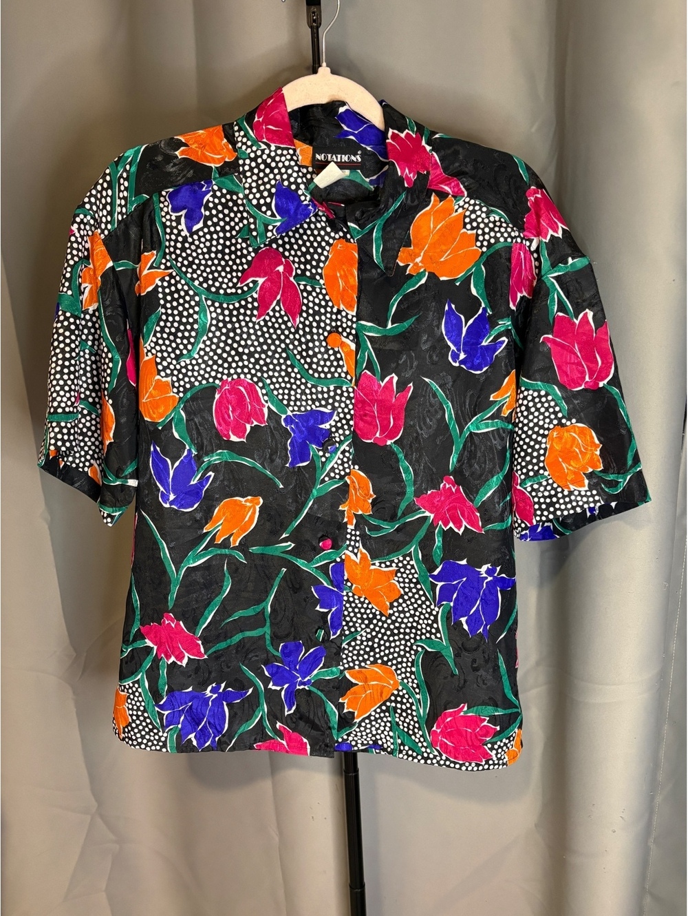 Notations Floral Button-Up Blouse Size Medium